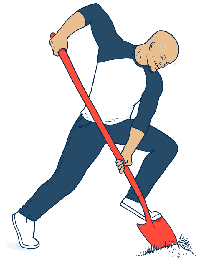 an illustration of me digging with a shovel